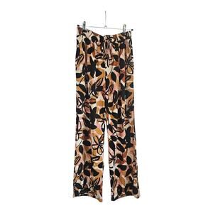 Tullea Pants Womens Size Medium Floral Abstract Linen Blend Pull On Pockets